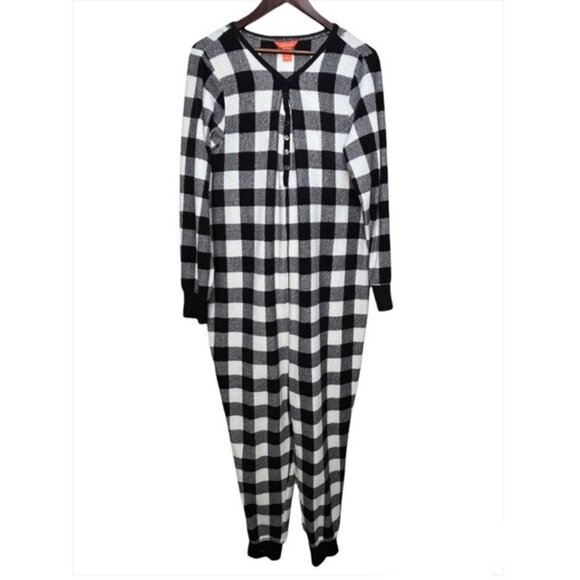 Joe Fresh Black & White Buffalo Plaid Medium Weight Onsie Size Large - Picture 1 of 6